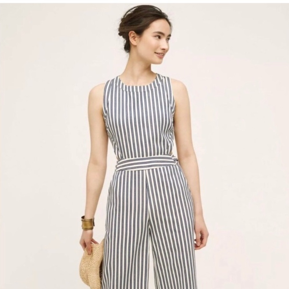 Anthropologie Sailor Stripe Jumpsuit By J.O.A
